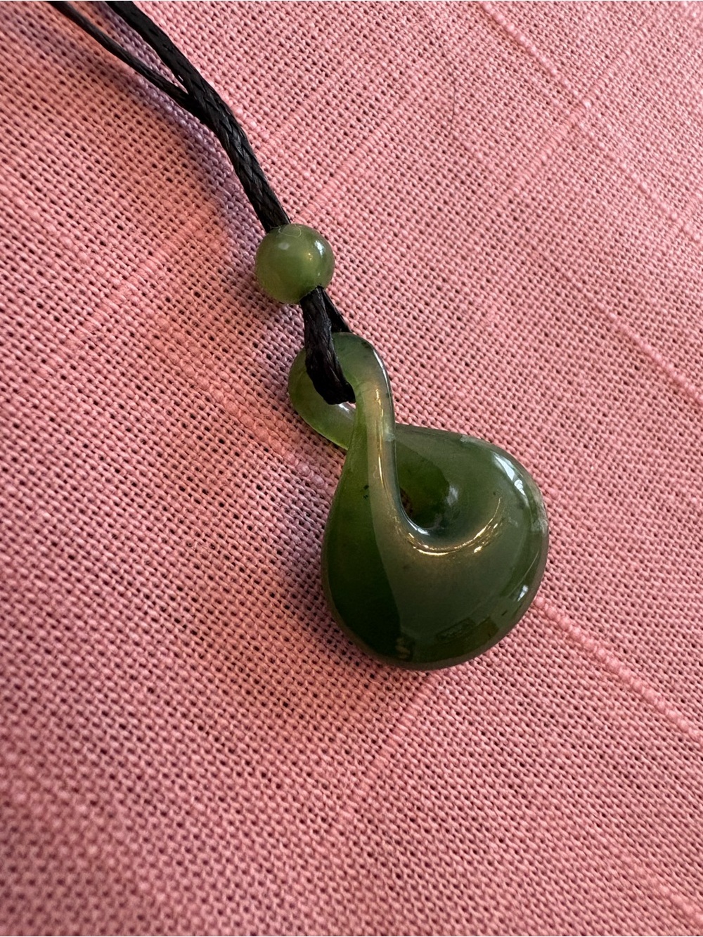 Nephrite Jade Infinity Pendant Necklace
